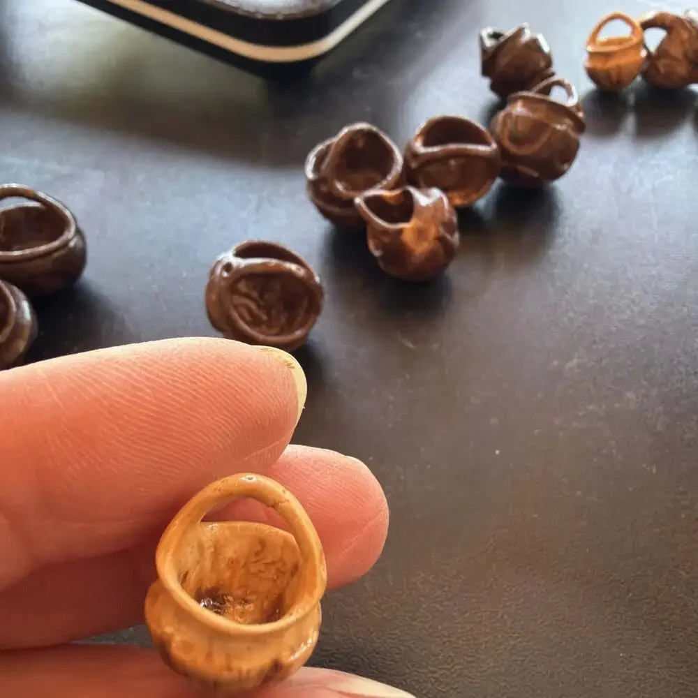 VNTG Clay Pots 20 - Redware Cazuelas Barro Dollhouse Folk Art Miniatures